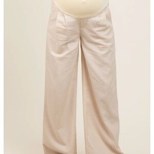 Maternity Linen Wide-Leg Pants